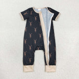 Bamboo Camo Deer Boys Summer Romper