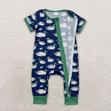 Bamboo Duck Navy Green Boys Summer Romper