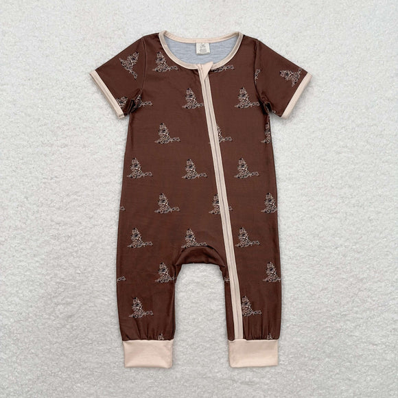 Bamboo Camo Duck Brown Boys Summer Romper