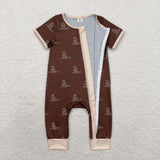 Bamboo Camo Duck Brown Boys Summer Romper