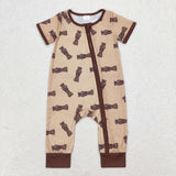 Bamboo Camo Bottle Brown Boys Summer Romper