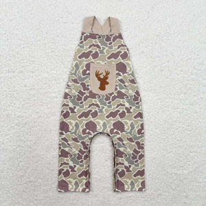 Deer Camo Brown Boys Summer Romper