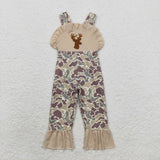 Deer Camo Brown Girls Jumpsuit