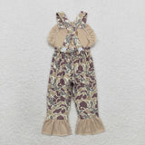 Deer Camo Brown Girls Jumpsuit