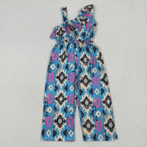 Aztec Blue Girls Jumpsuit