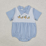 Duck Blue White Boys Summer Romper