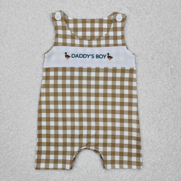 Duck Daddy's Boy Plaid Green Boys Summer Romper