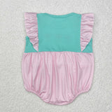 Ballet Pink Stripe Ruffles Girls Summer Romper