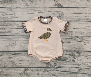 Pre-sale Camo Duck Brown Boys Summer Romper