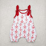 Red Bow Pattern Girls 4th of July Romper