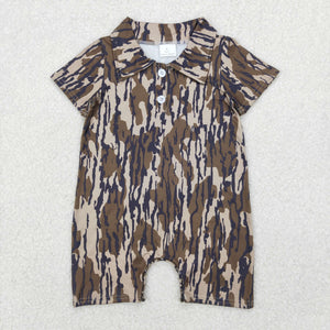 Army Green Camo Boys Summer Romper