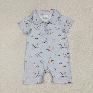 Buttons Duck Blue Boys Summer Romper