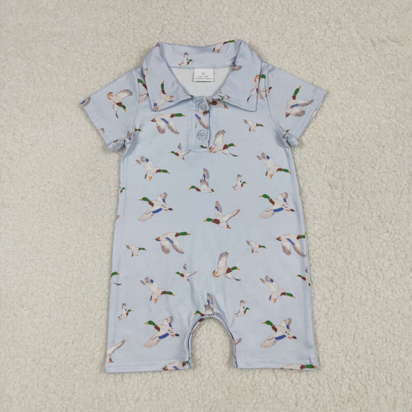 Buttons Duck Blue Boys Summer Romper
