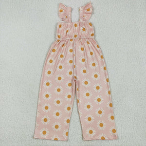 Floral Pink Girls Jumpsuit