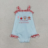 County Fair Red Plaid Blue Girls Summer Romper