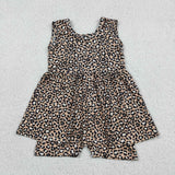 Leopard Print Brown Girls Jumpsuit