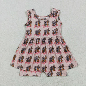 Rodeo Cowgirl Pink Girls Jumpsuit