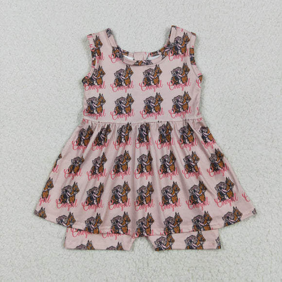 Rodeo Cowgirl Pink Girls Jumpsuit