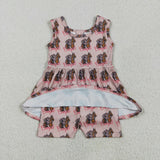 Rodeo Cowgirl Pink Girls Jumpsuit
