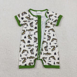 Fish Green White Boys Summer Romper