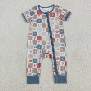 Cowboy Plaid Boys Summer Romper