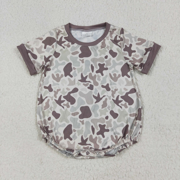 Duck Camo Brown Beige Boys Summer Romper