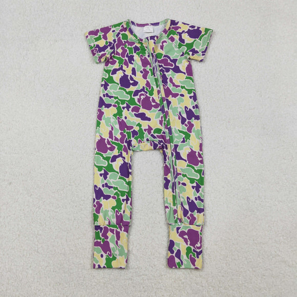 Camo Boys Mardi Gras Romper