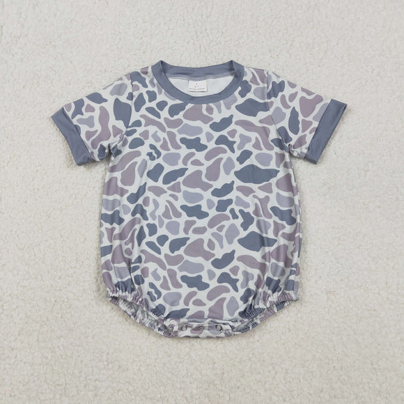 Gray Blue Camo Boys Summer Romper