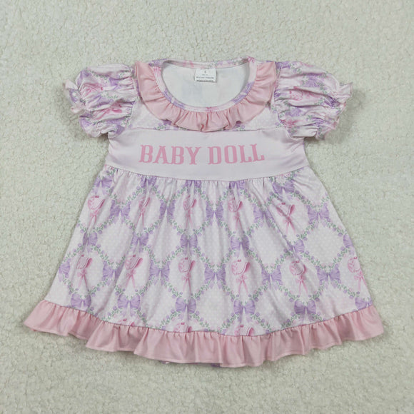 Baby Doll Bow Pattern Floral Plaid Ruffles Girls Summer Romper