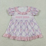 Baby Doll Bow Pattern Floral Plaid Ruffles Girls Summer Romper