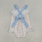Floral Lace Ruffles Girls Summer Romper