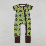 Duck Camo Cap Green Boys Summer Romper