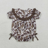 Mama's Bestie Camo Brown Ruffles Girls Summer Romper