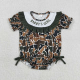 Daddy's Girl Camo Beige Girls Summer Romper