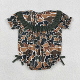 Daddy's Girl Camo Beige Girls Summer Romper