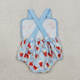 Popsicle Pocket Blue Boys 4th of July Romper