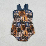 Jungle Hunting Camo Pocket Navy Boys Summer Romper