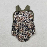 Duck Camo Green Beige Boys Summer Romper