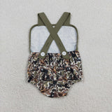 Duck Camo Green Beige Boys Summer Romper