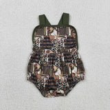 Deer Camo Plaid Boys Summer Romper