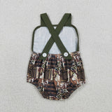 Deer Camo Plaid Boys Summer Romper