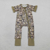 Bow Pattern Camo Girls Summer Romper