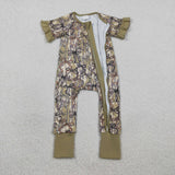 Bow Pattern Camo Girls Summer Romper