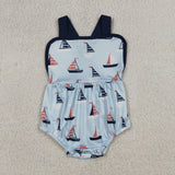 Sailboat Sky Blue Boys Summer Romper