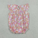 I Love Dad Floral Smocked Girls Summer Romper