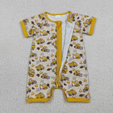 Construction Truck Boys Summer Romper