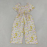 Pink Floral Girls Jumpsuit