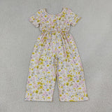 Pink Floral Girls Jumpsuit