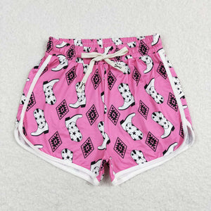 Adult Boots Aztec Hot Pink Mommy & Me Shorts