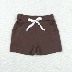 Solid Brown Boys Shorts